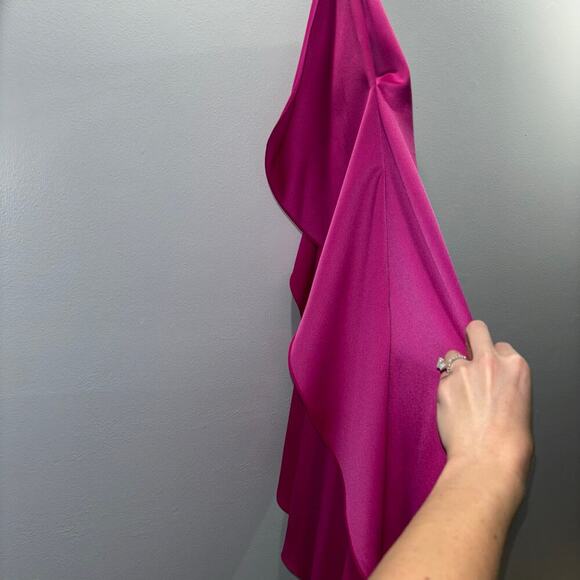 Trina Turk Haipo Shift Dress Hot Pink Flutter Sleeve Tie-Back | Size Small - Picture 10 of 15